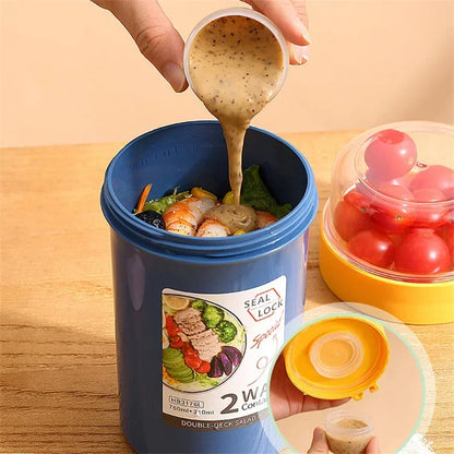 This portable, leak-proof container is perfect for an active lifestyle, offering a mess-free, airtight seal for meals like salads, yogurt, and overnight oats. With its versatile design, it also serves as a cereal holder, parfait cup, and dressing container, making it ideal for various food storage needs.