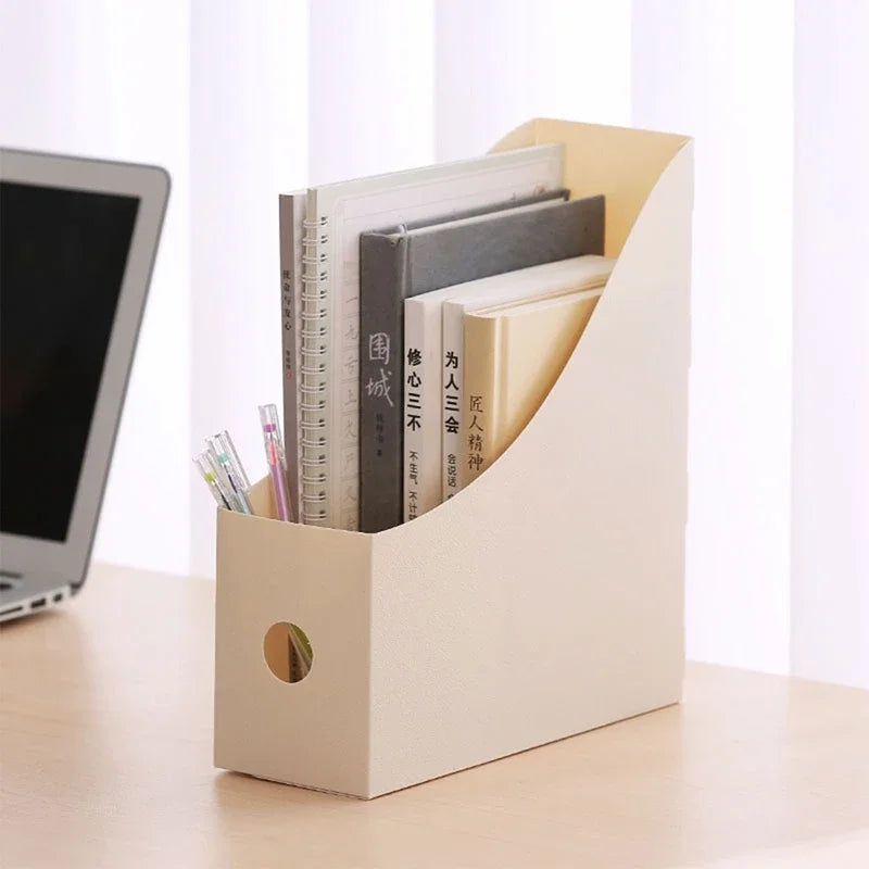 This storage box features a divided design for easy organization, allowing you to stack and separate items like books, documents, and office supplies. Ideal for keeping your workspace tidy and ensuring quick access to your essentials.