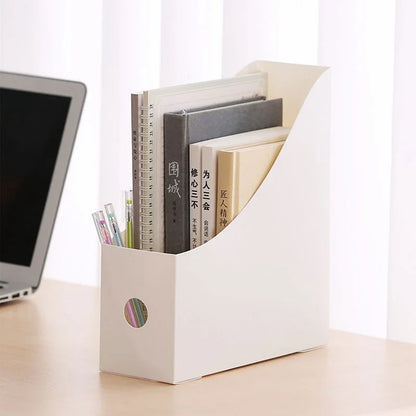 The intuitive slope design of this storage box ensures easy access to items, allowing quick visibility and retrieval. Keep your workspace organized and efficient with this thoughtfully designed organizer.