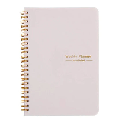 "Stay organized with this eco-friendly planner, featuring smooth, bleed-resistant paper and an efficient weekly layout for scheduling and habit tracking. Lightweight and portable, it’s perfect for home or office use."