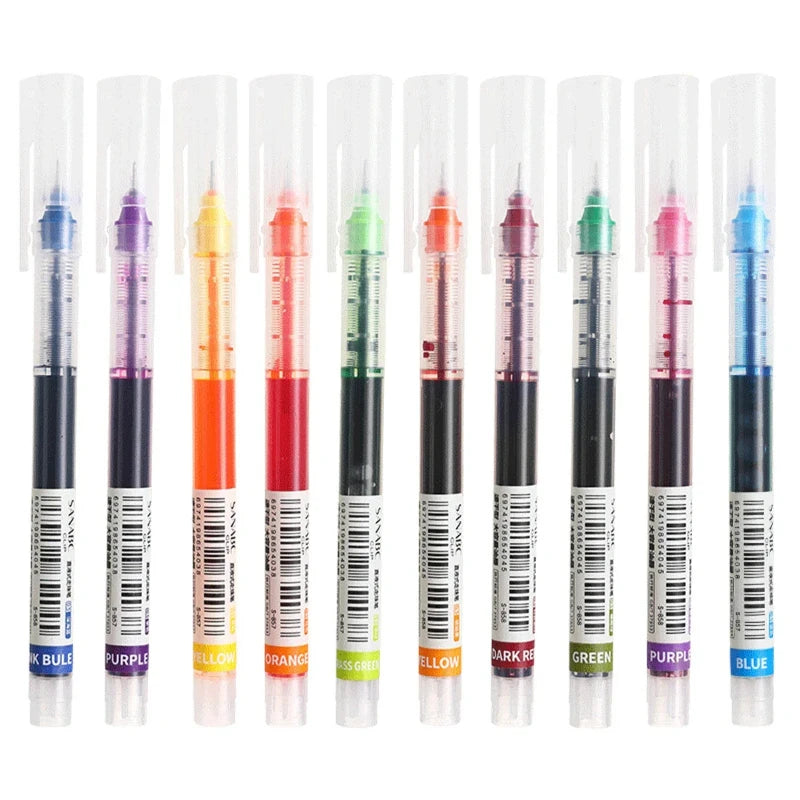 "Achieve smooth, precise writing with this 0.5mm gel pen, featuring quick-drying, smudge-free ink. Perfect for school, office, or creative tasks, with a transparent barrel to track ink levels."