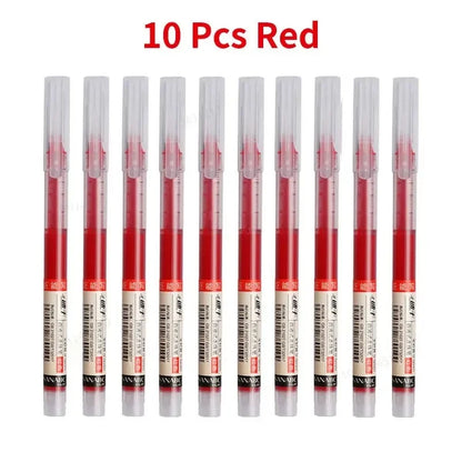 **Product Specifications:**  
- **Ink Colors:** 10 Red  
- **Tip Size:** 0.5mm for smooth and precise writing  
- **Features:** Quick-drying, smudge-free ink with a transparent barrel for easy ink level monitoring  
- **Usage:** Perfect for school, office, and professional writing tasks.