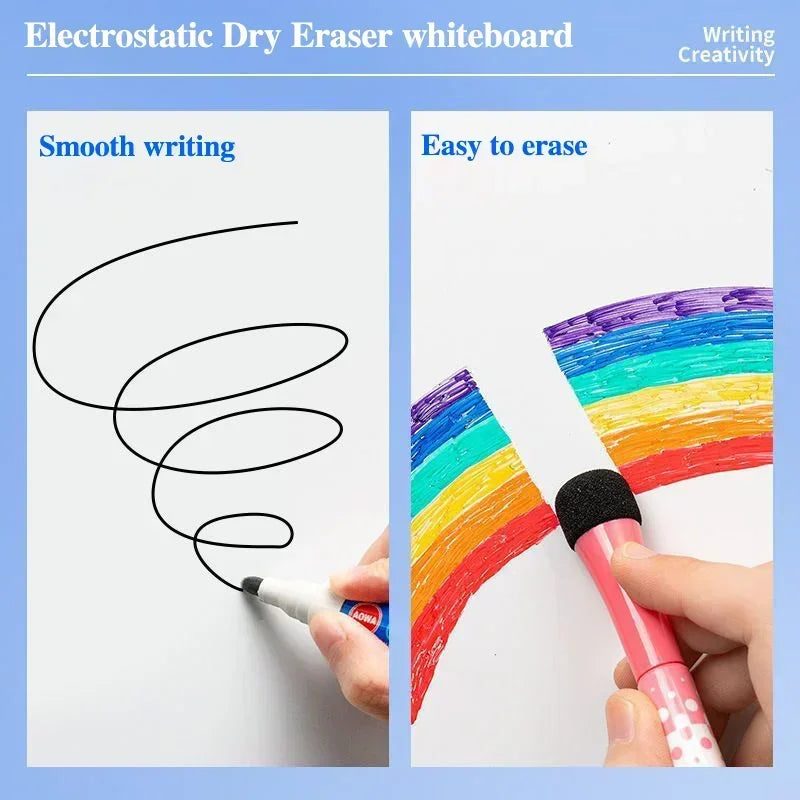 "Enjoy smooth writing and effortless erasing with this reusable electrostatic whiteboard sticker. Perfect for any space, it’s easy to apply, clean, and customize to your needs."