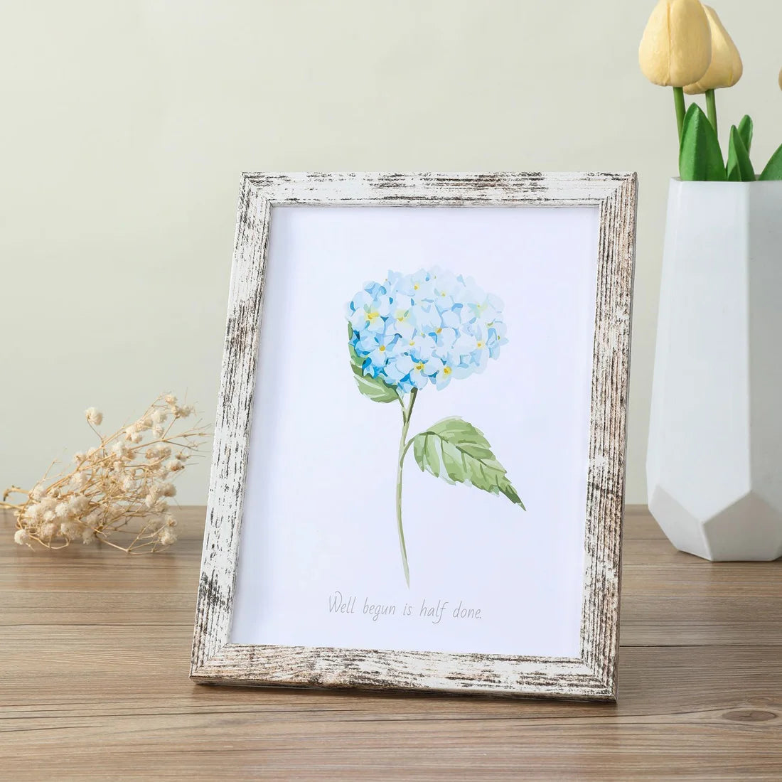 "Showcase your cherished memories with this minimalist wooden photo frame, crafted for durability and modern style. Its versatile rectangular design fits both portrait and landscape orientations."