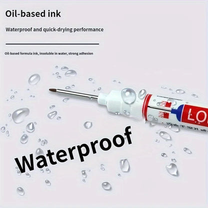 "Designed with oil-based ink, marker delivers waterproof and quick-drying performance. Ideal for bold, durable markings in any setting."