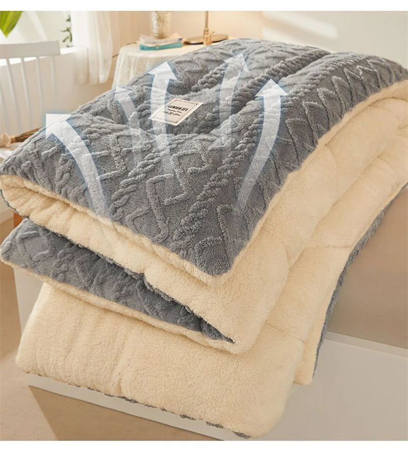 "Enjoy luxurious comfort with this coral fleece blanket, crafted with a soft, anti-pilling finish and a stylish solid design. Lightweight and warm, it’s perfect for spring and autumn use."