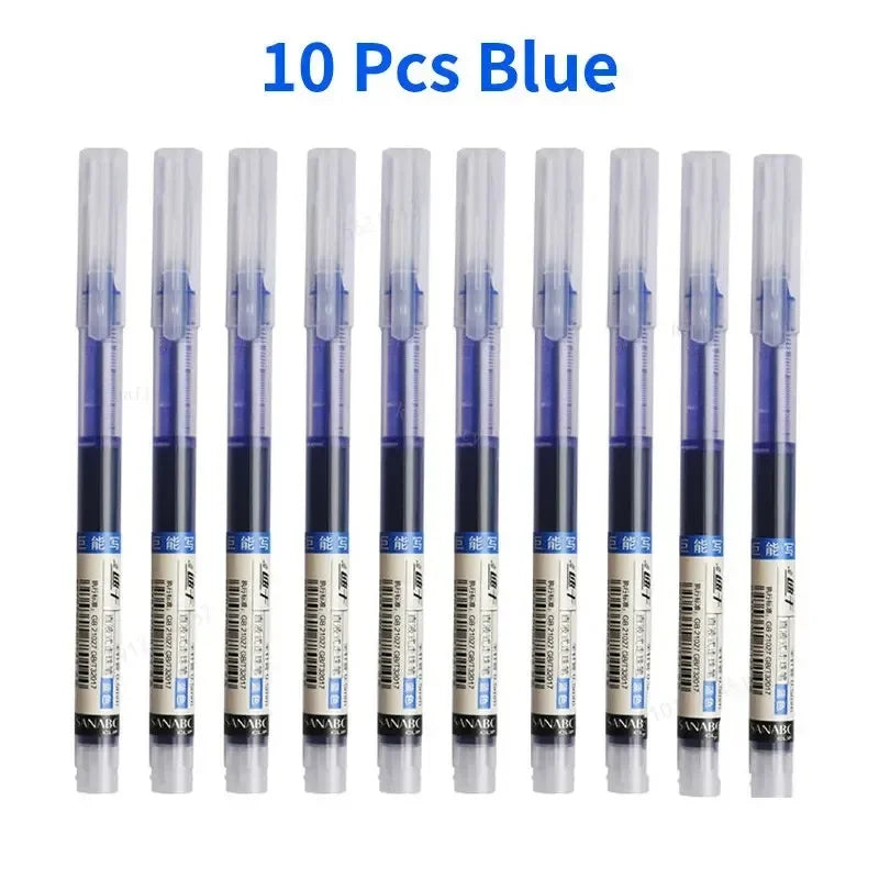 **Product Specifications:**  
- **Ink Colors:** 10 Blue  
- **Tip Size:** 0.5mm for smooth and precise writing  
- **Features:** Quick-drying, smudge-free ink with a transparent barrel for easy ink level monitoring  
- **Usage:** Perfect for school, office, and professional writing tasks.