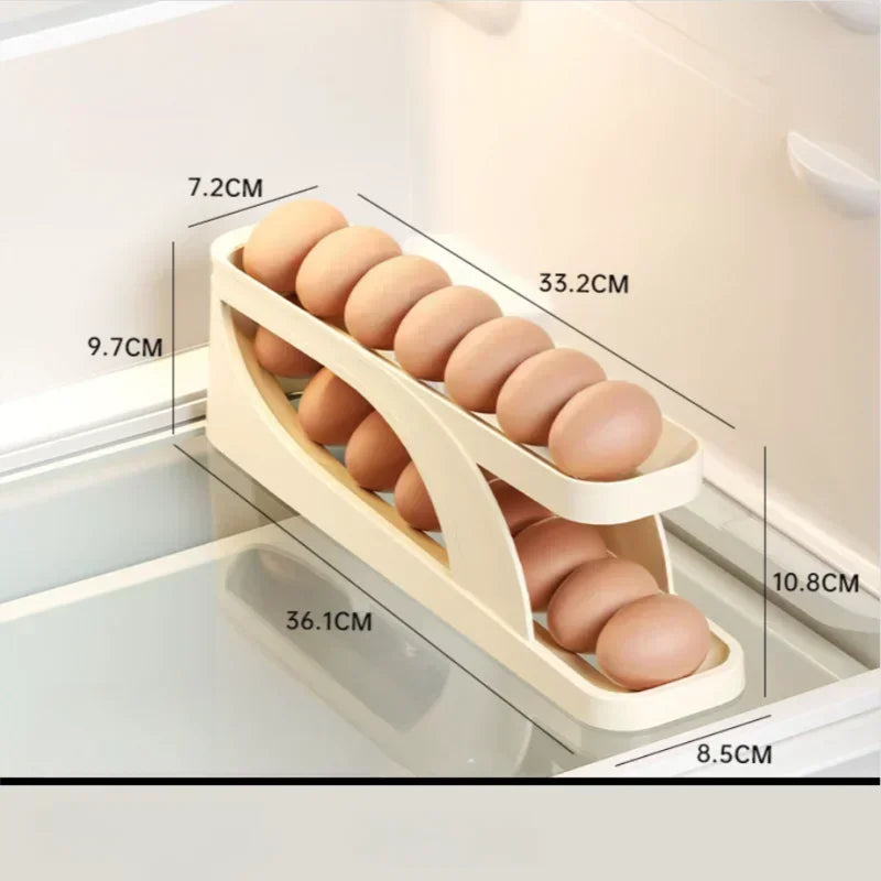 "Space-saving and sturdy egg rack holder, ideal for temporary egg storage in kitchens or restaurants. Features an attractive design with a smooth, easy-to-clean surface for optimal convenience and cleanliness."