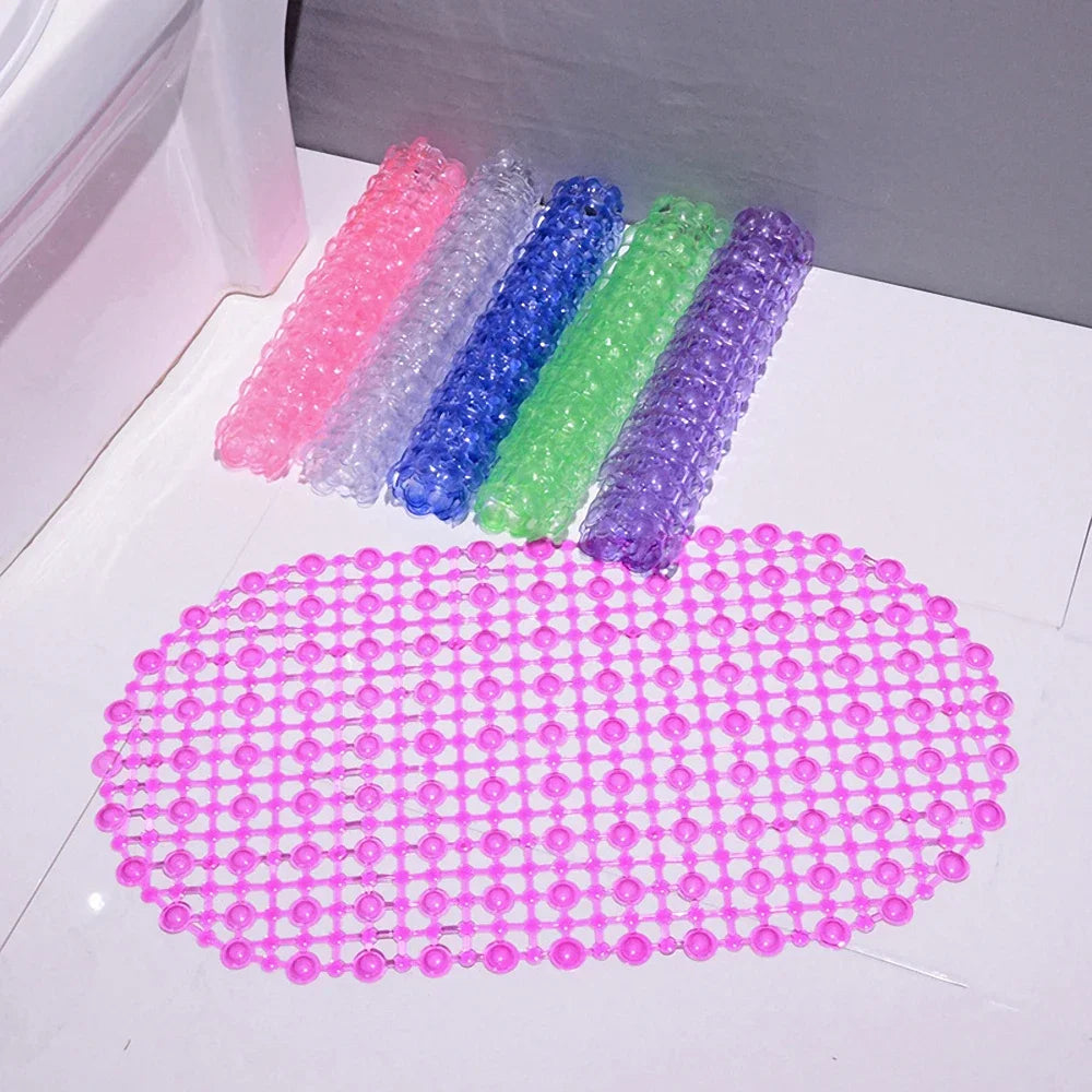 Shower floor grip mat with a stylish bubble design, available in multiple colors. Provides a secure, anti-skid surface for bathrooms, ensuring safety and comfort. Perfect for preventing slips in showers and bathtubs, with durable, waterproof, and easy-to-clean material.